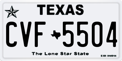 TX license plate CVF5504