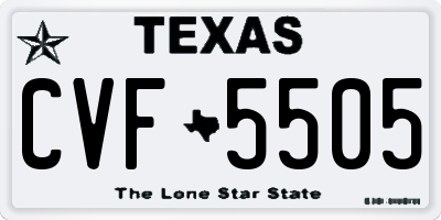 TX license plate CVF5505