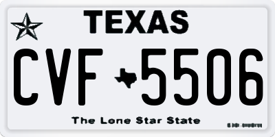 TX license plate CVF5506
