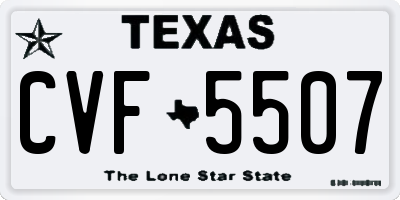TX license plate CVF5507