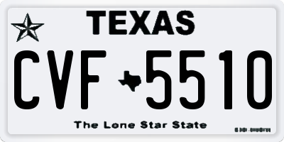 TX license plate CVF5510