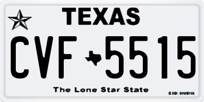 TX license plate CVF5515