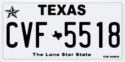 TX license plate CVF5518