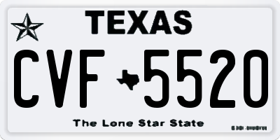TX license plate CVF5520
