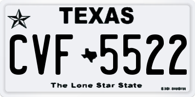 TX license plate CVF5522