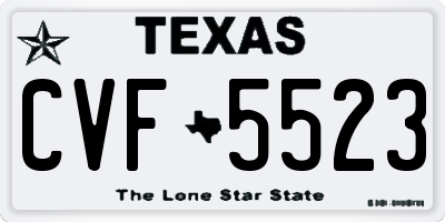 TX license plate CVF5523