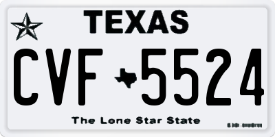 TX license plate CVF5524