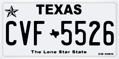 TX license plate CVF5526