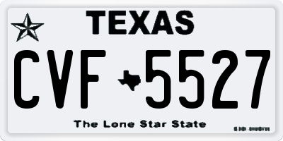 TX license plate CVF5527