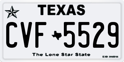 TX license plate CVF5529