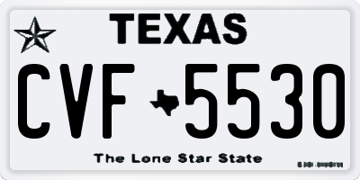TX license plate CVF5530