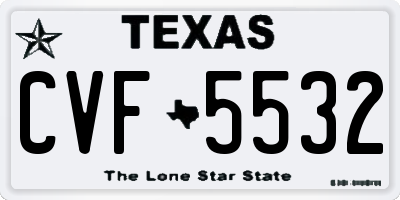 TX license plate CVF5532