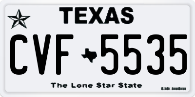 TX license plate CVF5535