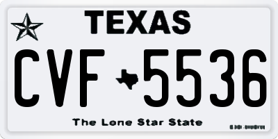 TX license plate CVF5536
