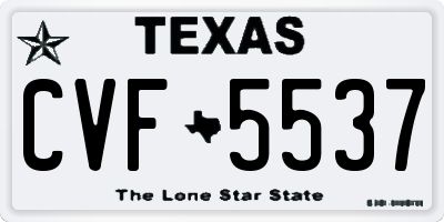 TX license plate CVF5537