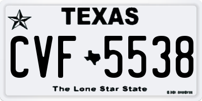 TX license plate CVF5538