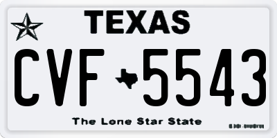 TX license plate CVF5543