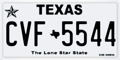 TX license plate CVF5544