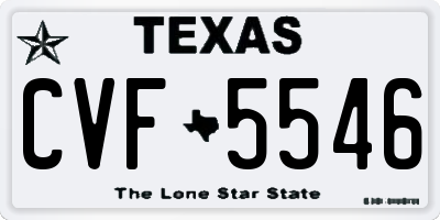 TX license plate CVF5546