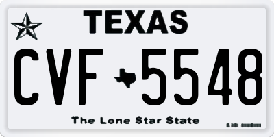 TX license plate CVF5548