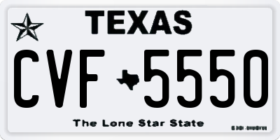 TX license plate CVF5550