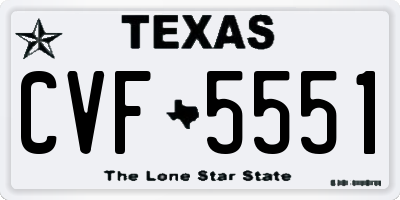 TX license plate CVF5551