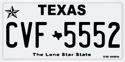TX license plate CVF5552