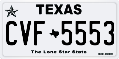 TX license plate CVF5553