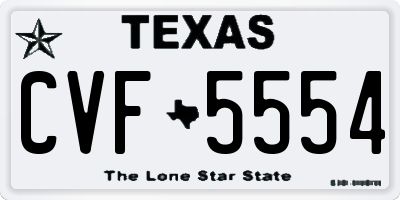 TX license plate CVF5554