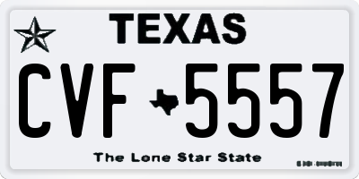 TX license plate CVF5557