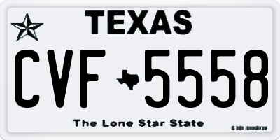 TX license plate CVF5558