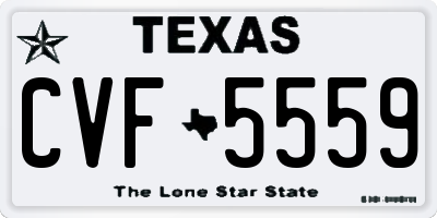 TX license plate CVF5559