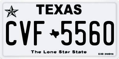 TX license plate CVF5560