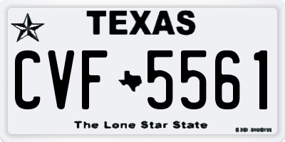 TX license plate CVF5561
