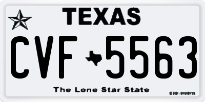 TX license plate CVF5563
