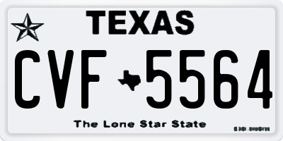 TX license plate CVF5564