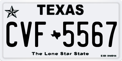 TX license plate CVF5567