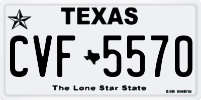 TX license plate CVF5570