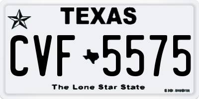 TX license plate CVF5575