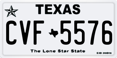 TX license plate CVF5576