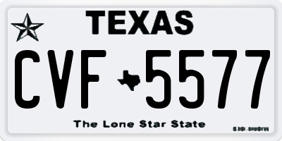 TX license plate CVF5577