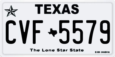 TX license plate CVF5579