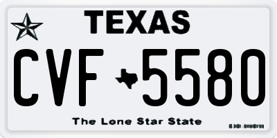 TX license plate CVF5580