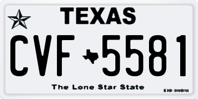 TX license plate CVF5581