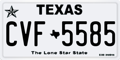 TX license plate CVF5585