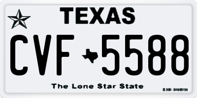 TX license plate CVF5588