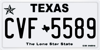 TX license plate CVF5589
