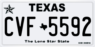 TX license plate CVF5592