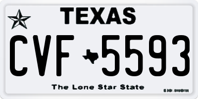 TX license plate CVF5593