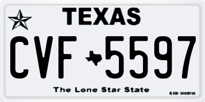 TX license plate CVF5597